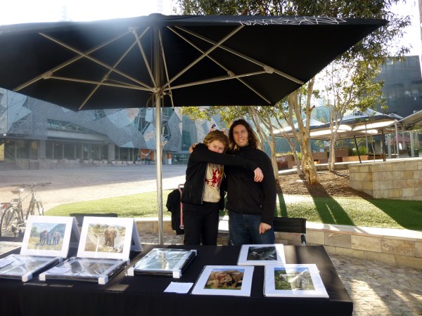 Chantelle and I at our stall in Federation Square